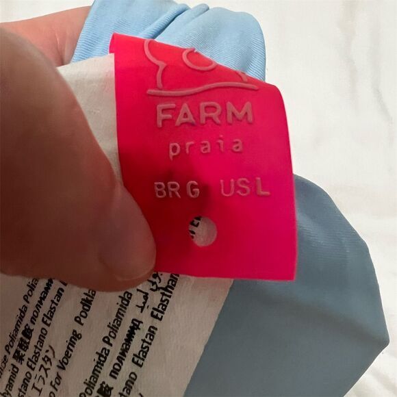 Farm Rio Fresh Bananas Bikini Top Size Large Tropical Adjustable Straps - Picture 5 of 5